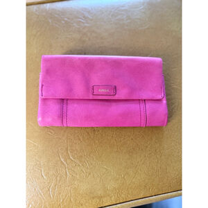Fossil Pink Leather Wallet One Size